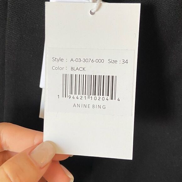 NWT Anine Bing Black Pants Leggings Slim Size 4 - Picture 13 of 14
